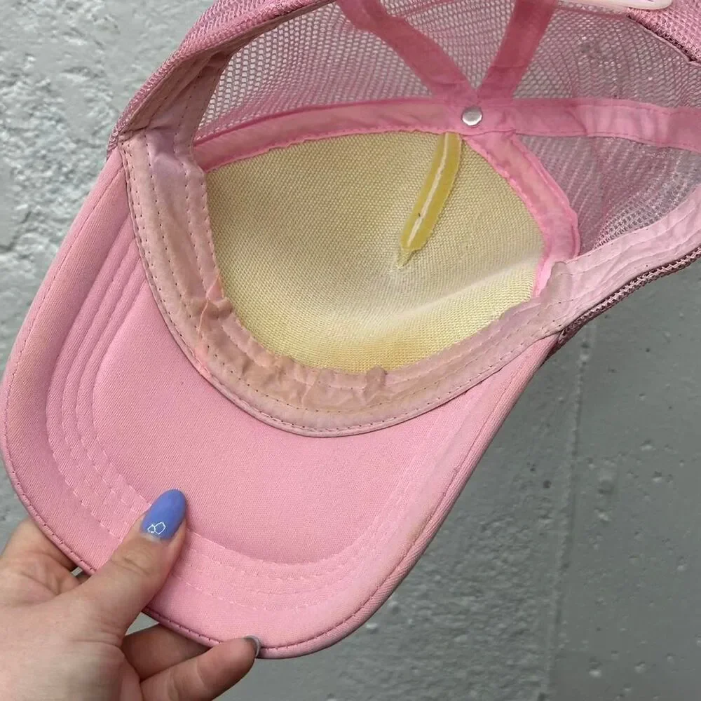 Modern Dog Mom Paw Print Pink and White Trucker Hat